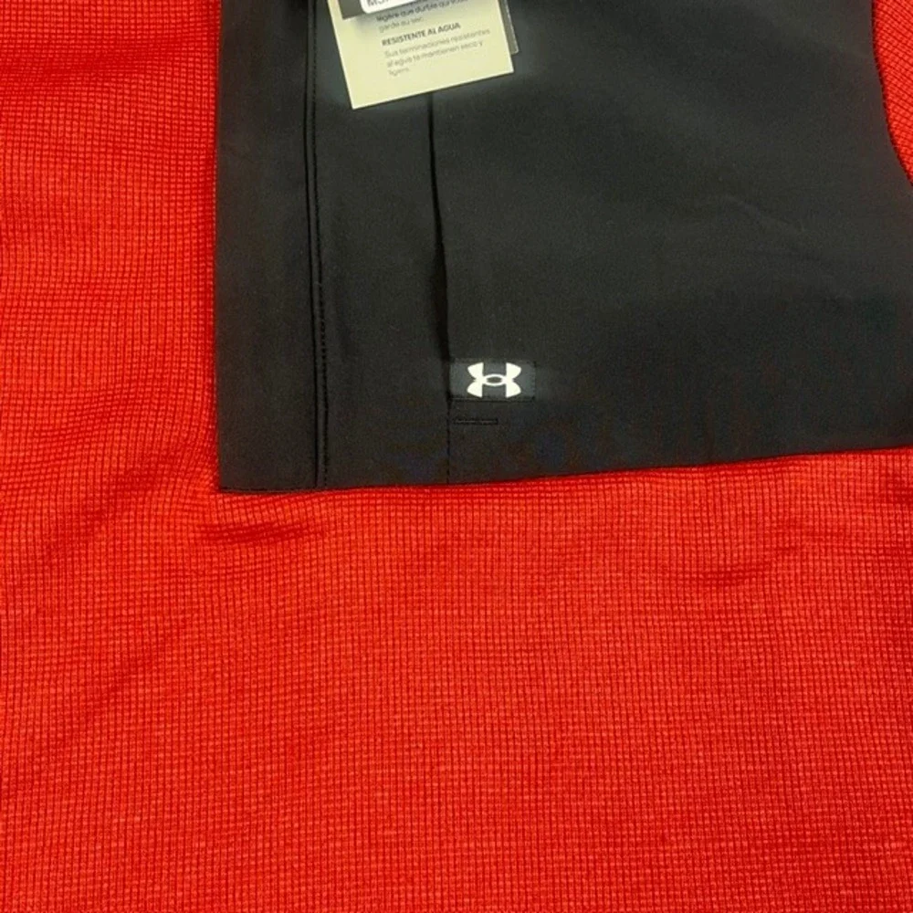 Under‎ Armour Storm SweaterFleece Mens Golf 1/4 Zip Pullover Red Black NWT